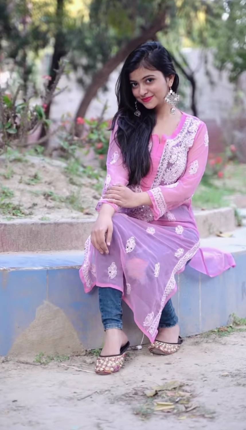 Riya Chikankari Women Chikan Embroidery Straight Kurta