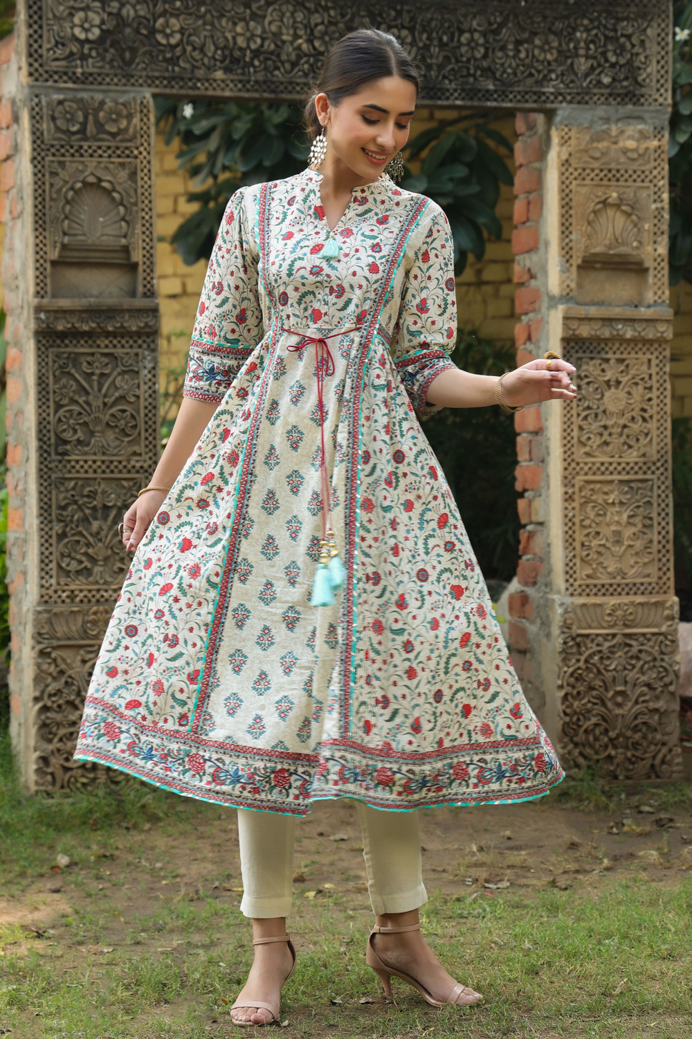 Image of Juniper Women Printed Flared Kurta