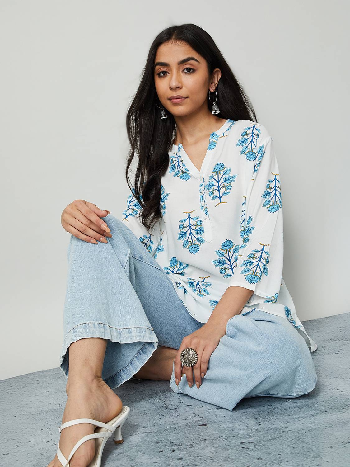 Melange Women Printed Straight Kurta - Image 1