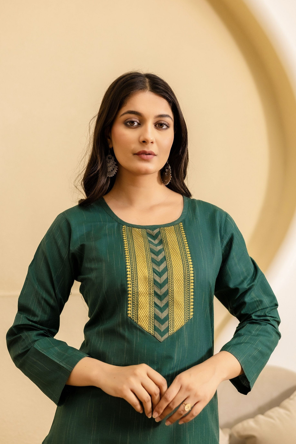 Image of BILANZA Pack of 2 Striped Cotton Blend Straight Kurta for Women (Multicolor)