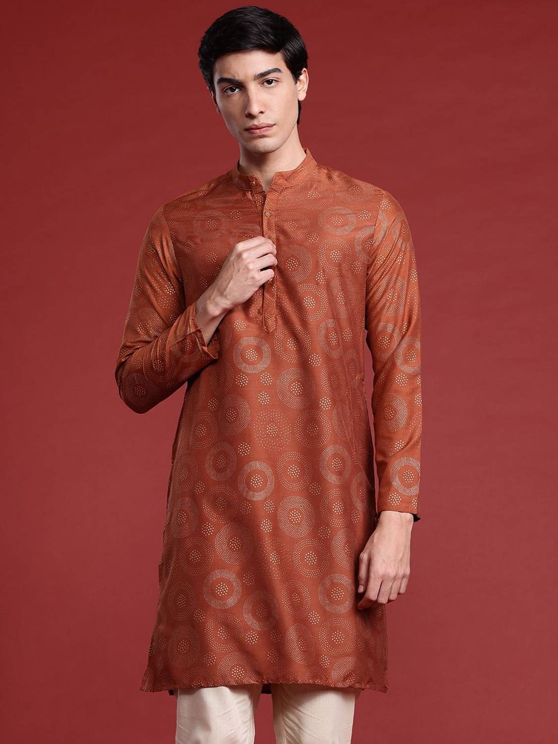 ANOUK Men Printed Straight Kurta