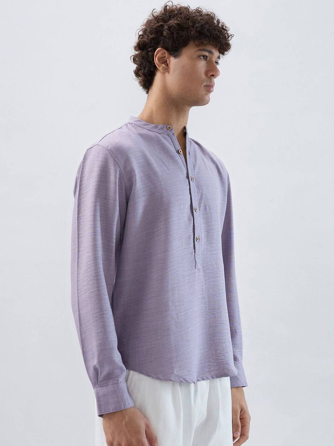Solid Polyester Straight Kurta for Men - Image 3
