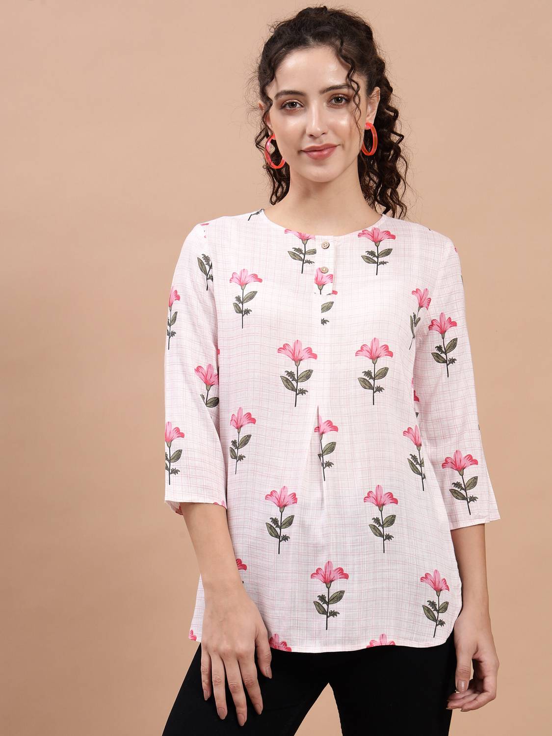 BEATNIK Women Floral Print Straight Kurta