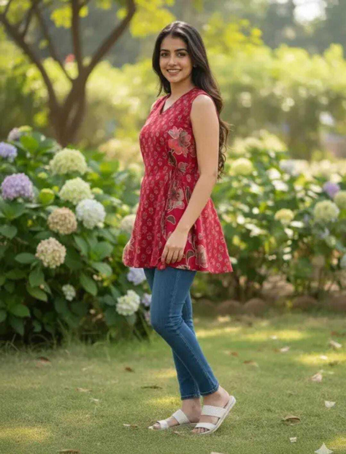 Image of CLOTHI FAB Women Printed, Floral Print Tunic Kurta