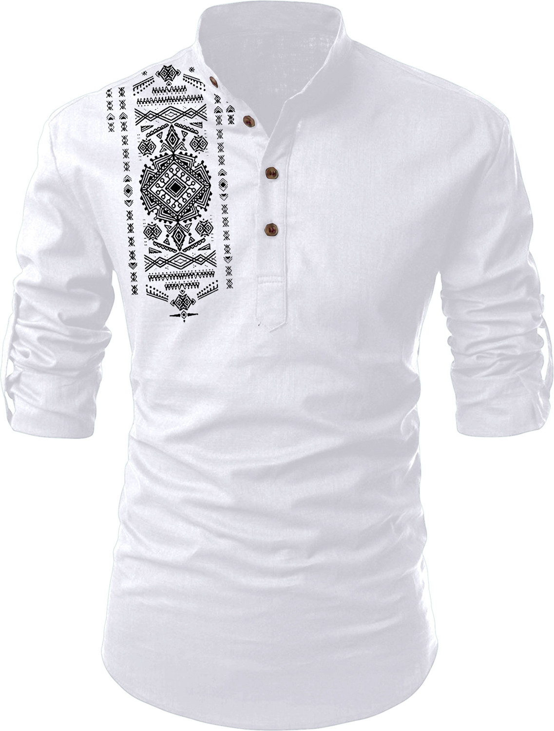 Image of FOLGEN Men Self Design Straight Kurta