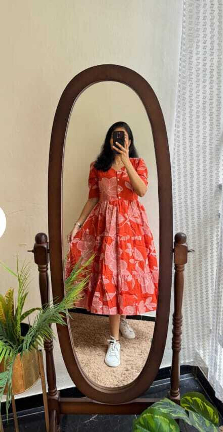 Image of VCJ Women Floral Print Flared Kurta