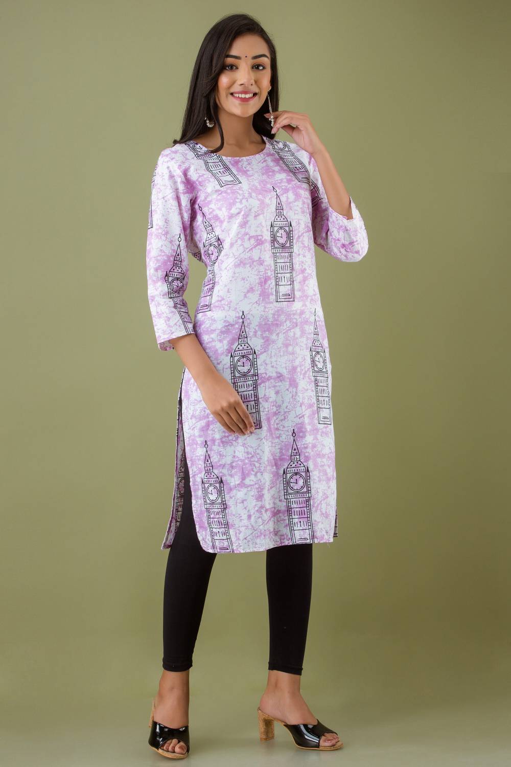 Surhi Women Printed Pure Cotton Straight Kurta (Pink)