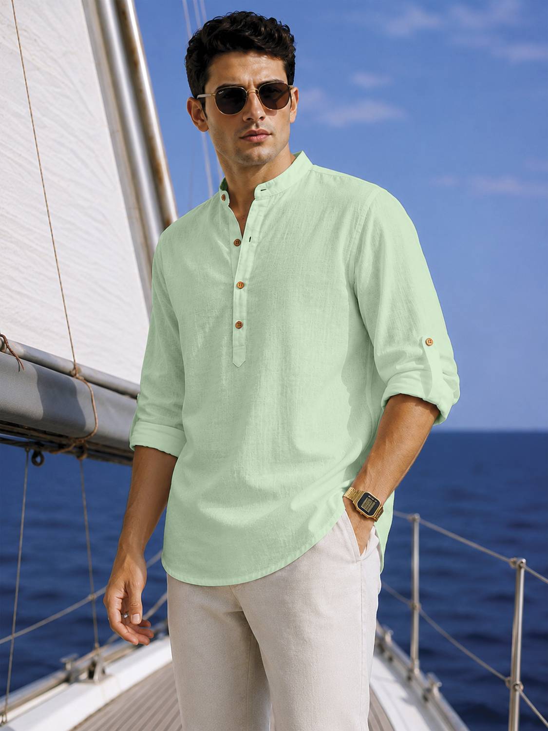 clothingveda Men Solid Straight Kurta - Image 5