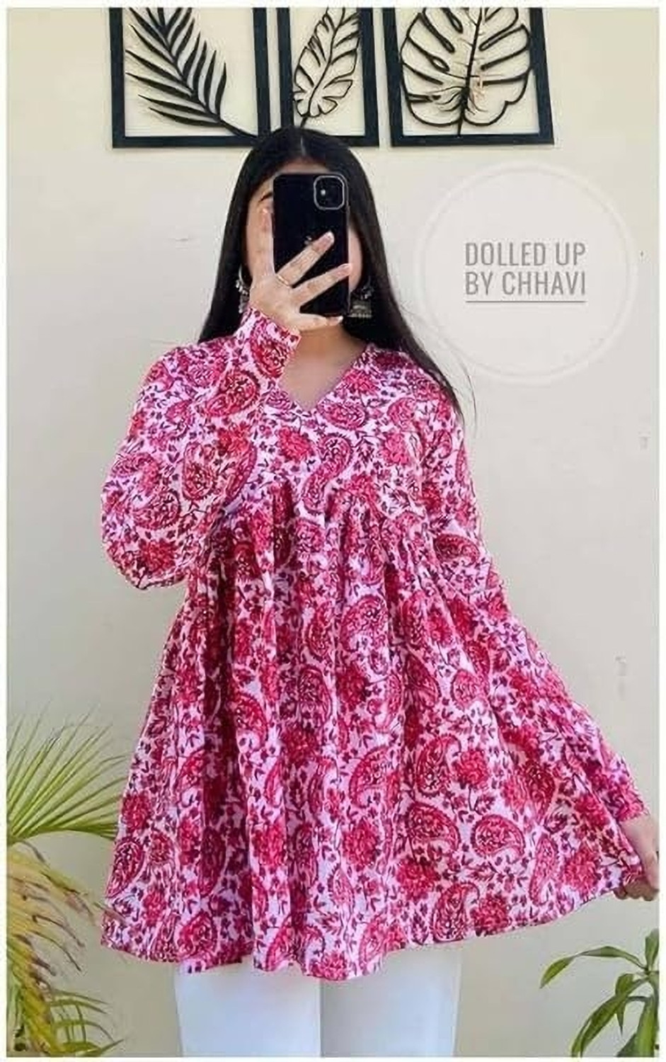 Image of VANKAR Women Floral Print Flared Kurta