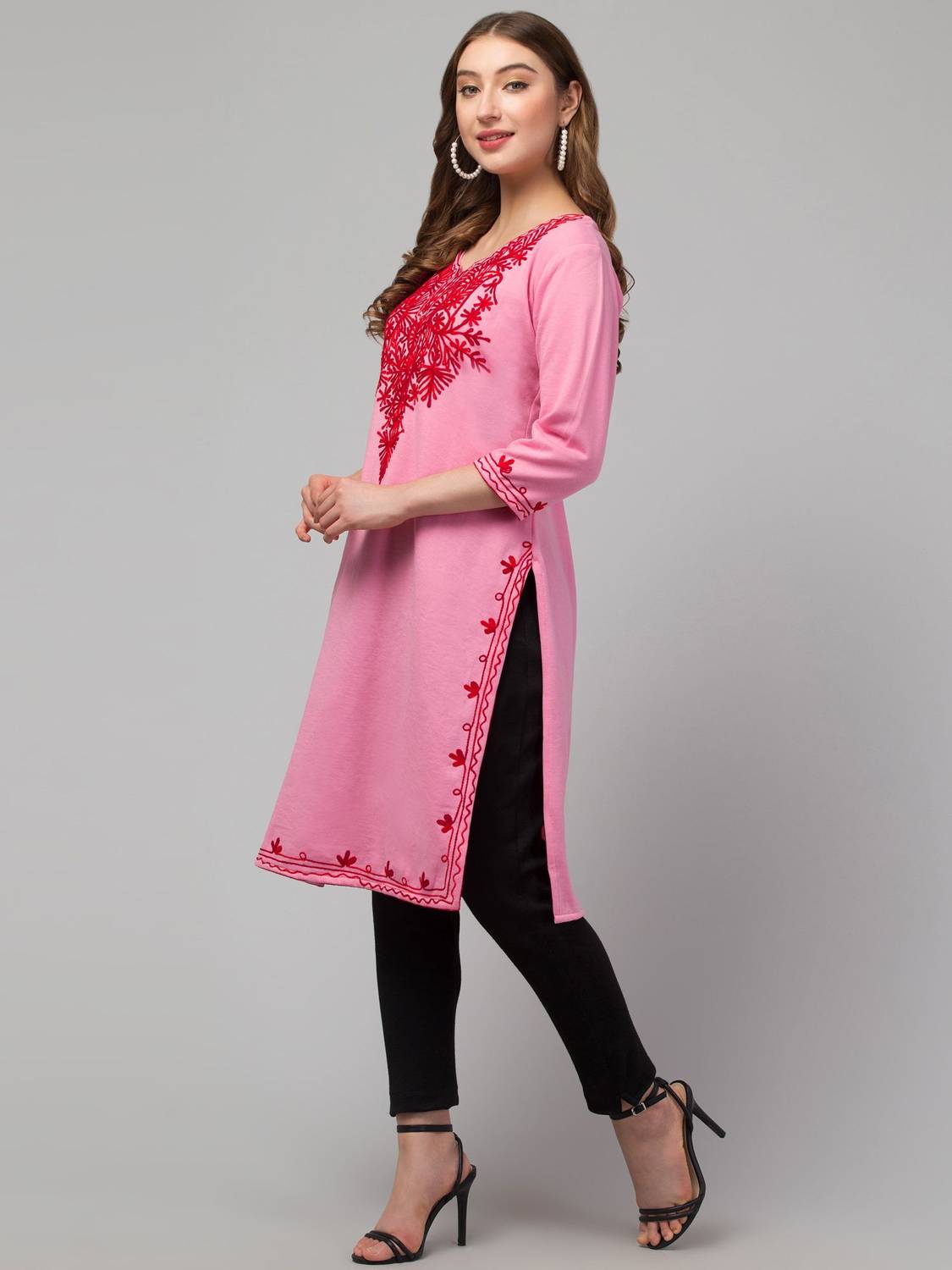 Al-Hudooms Women Embroidered A-line Kurta