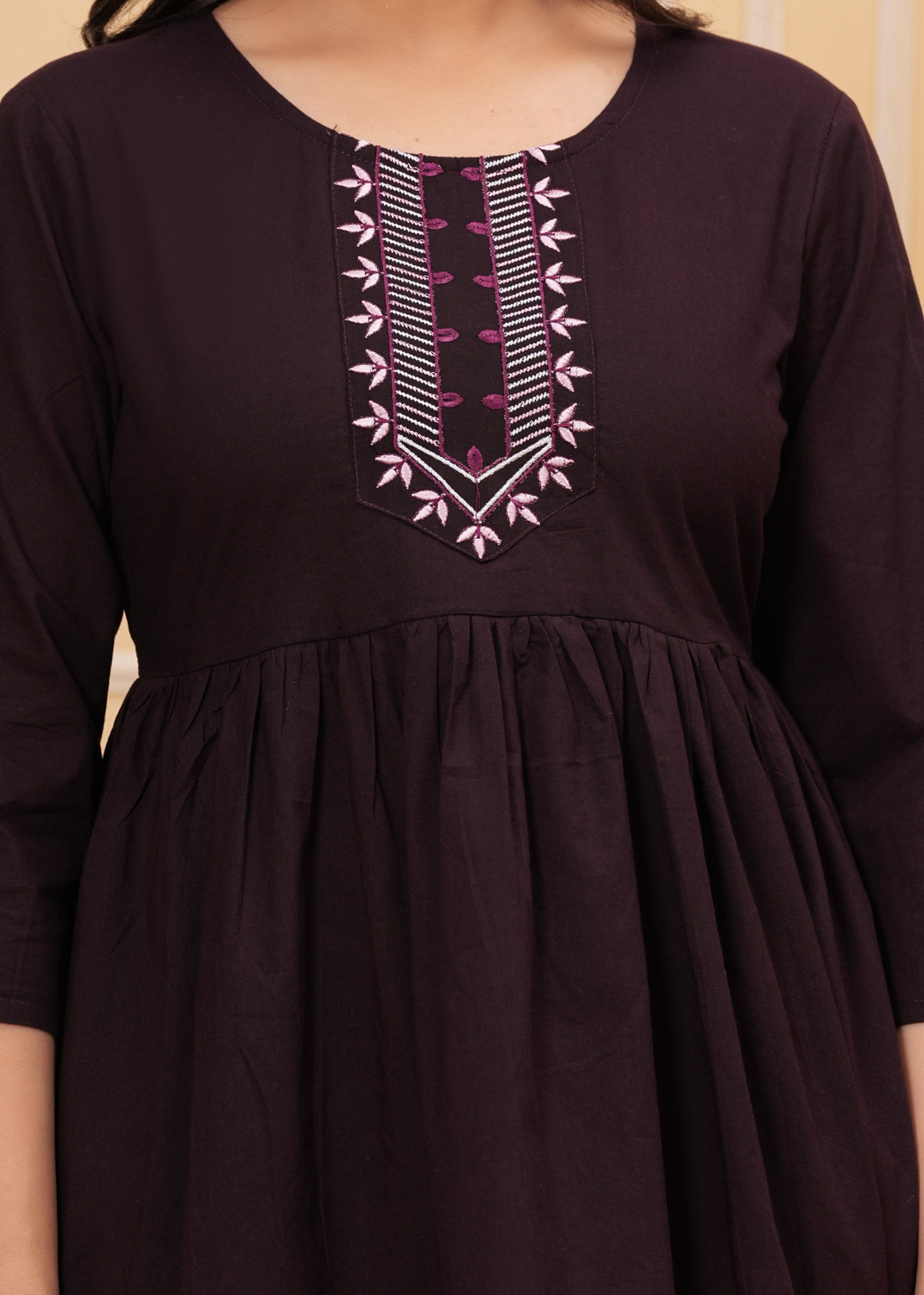 Image of CHECHI Women Embroidered A-line Kurta