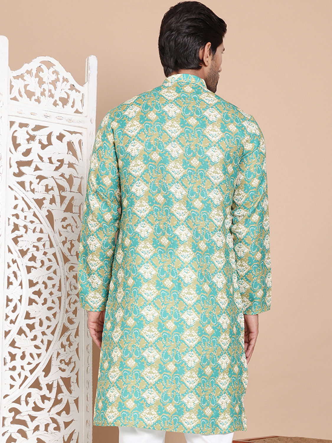 Image of Jompers Men Printed Straight Kurta