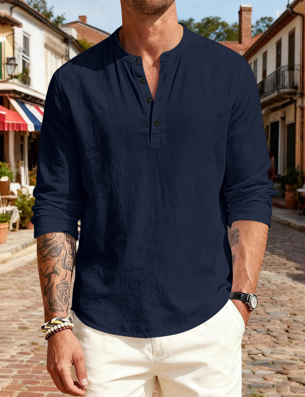 Image of ZARTHA Men Self Design A-line Kurta