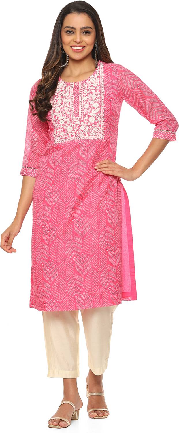 BIBA Women Printed Straight Kurta