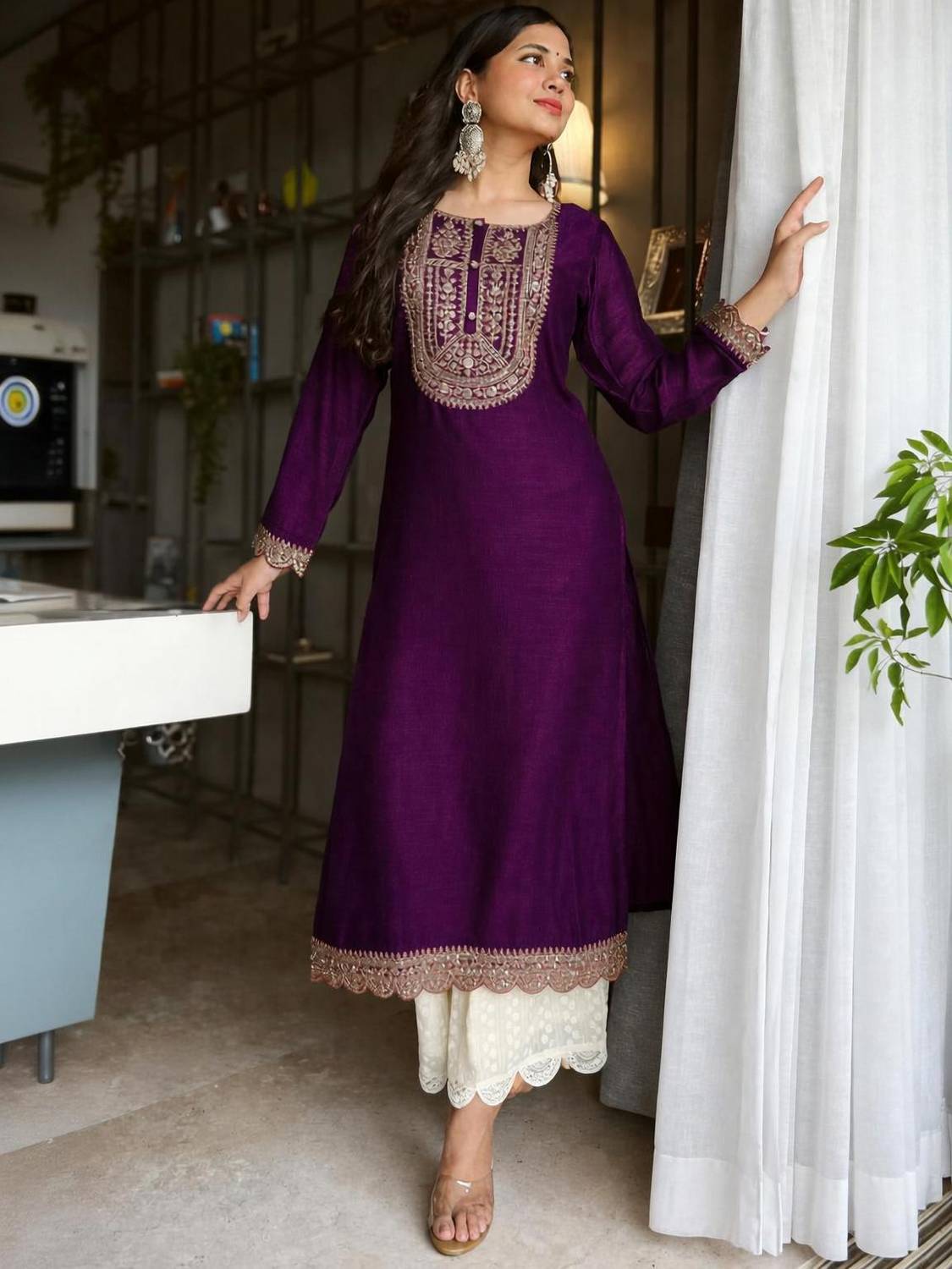 NARACHI Women Embroidered A-line Kurta