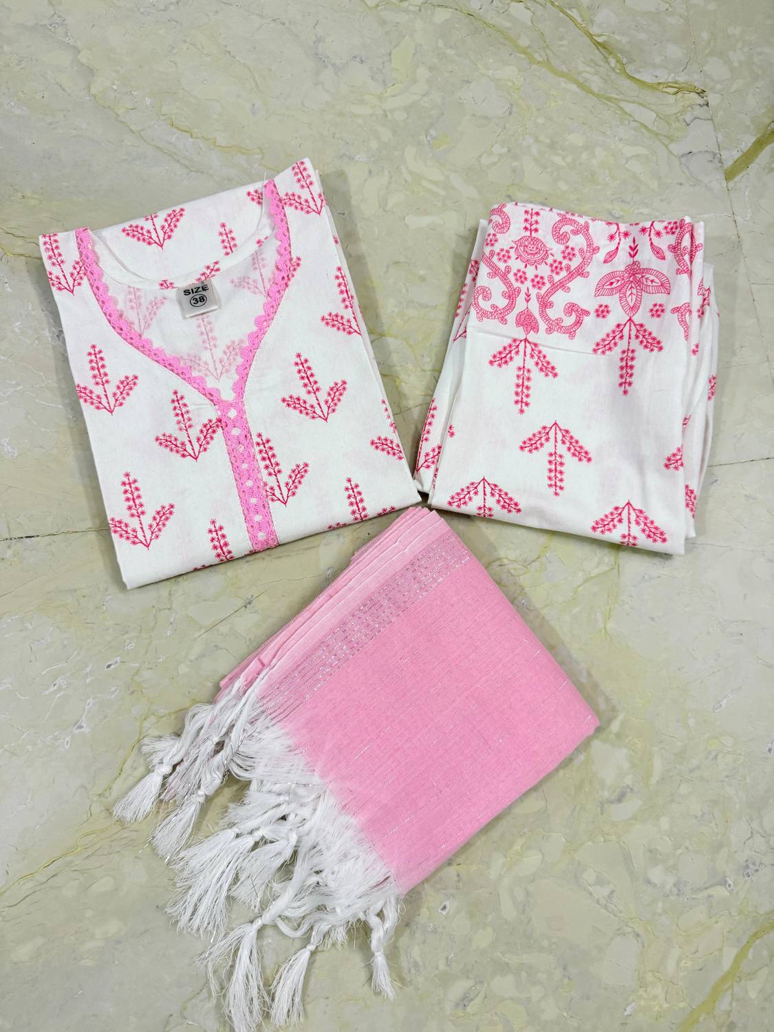 IZMA ENTERPRISES Pack of 3 Women Printed Cotton Blend A-line Kurt