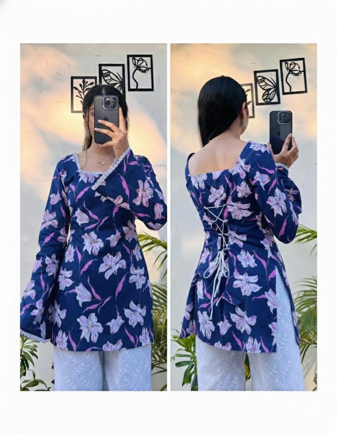 Image of NEW4U Women Floral Print A-line Kurta
