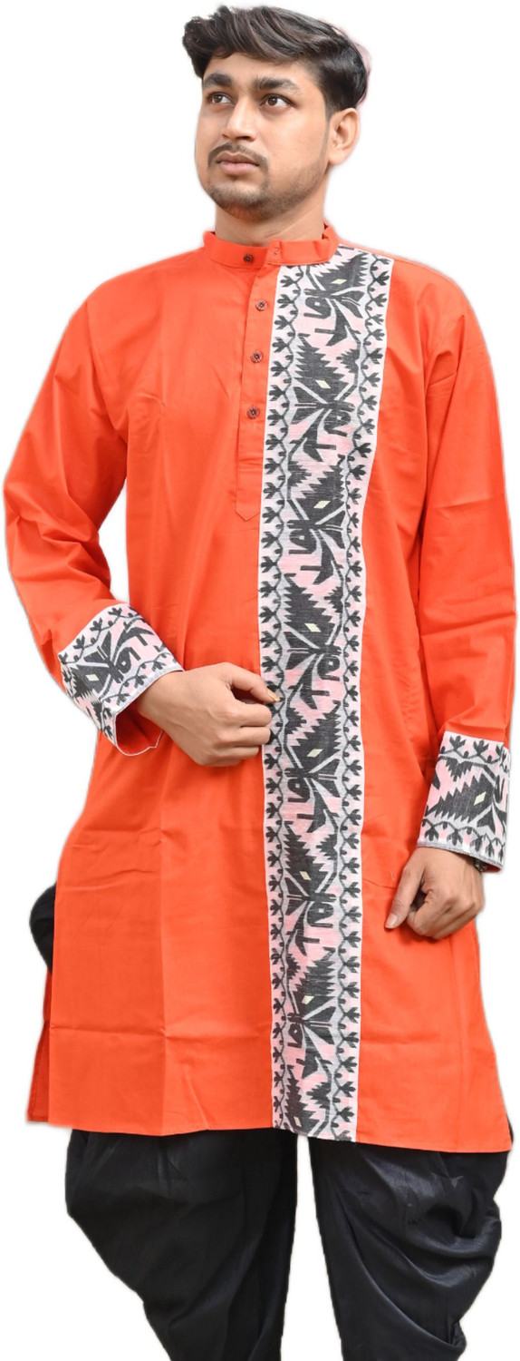 Image of Sumit online Men Self Design Straight Kurta