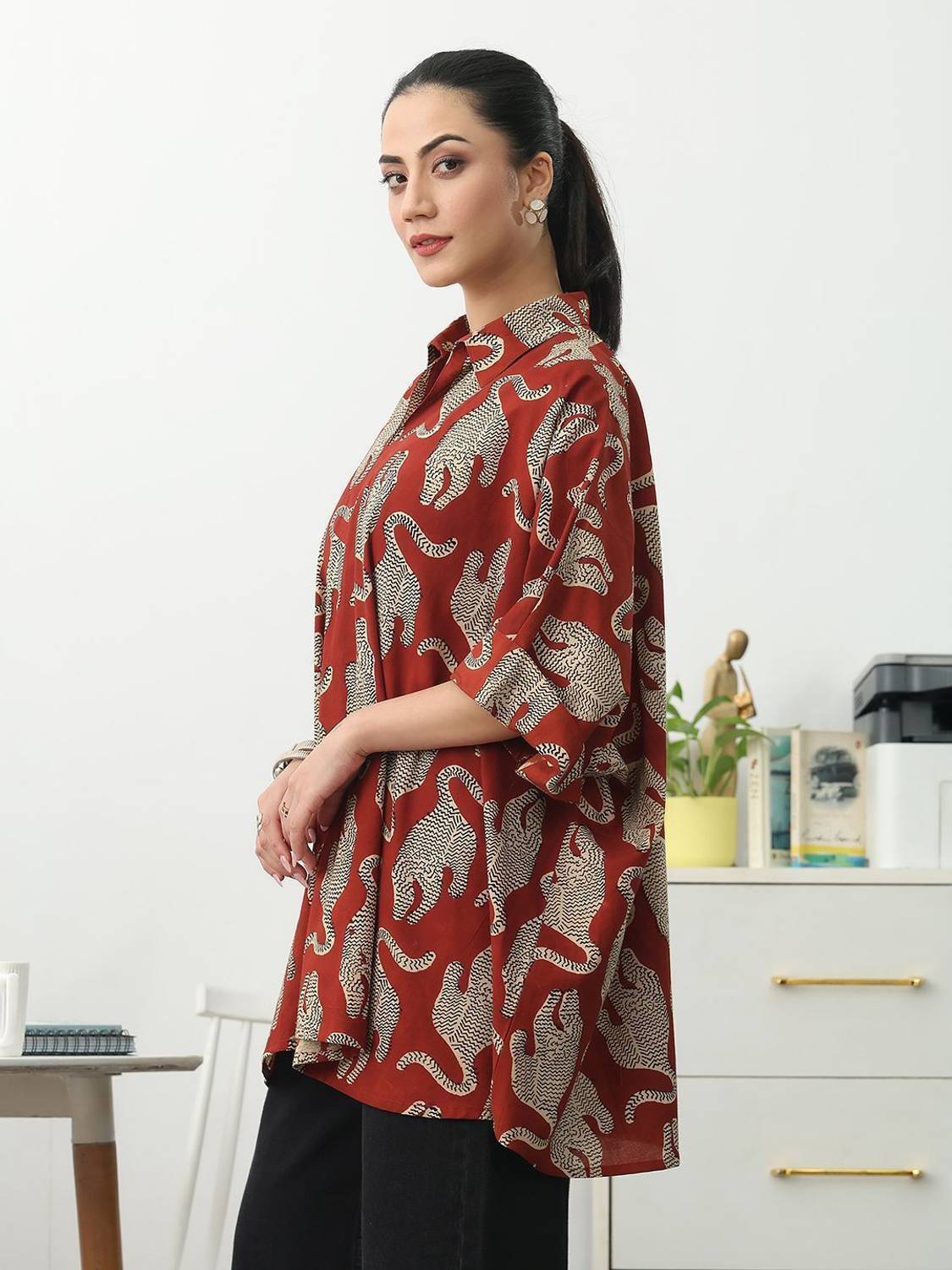 GERUA BY LIBAS Printed Cotton Blend A-line Kurta - Image 5