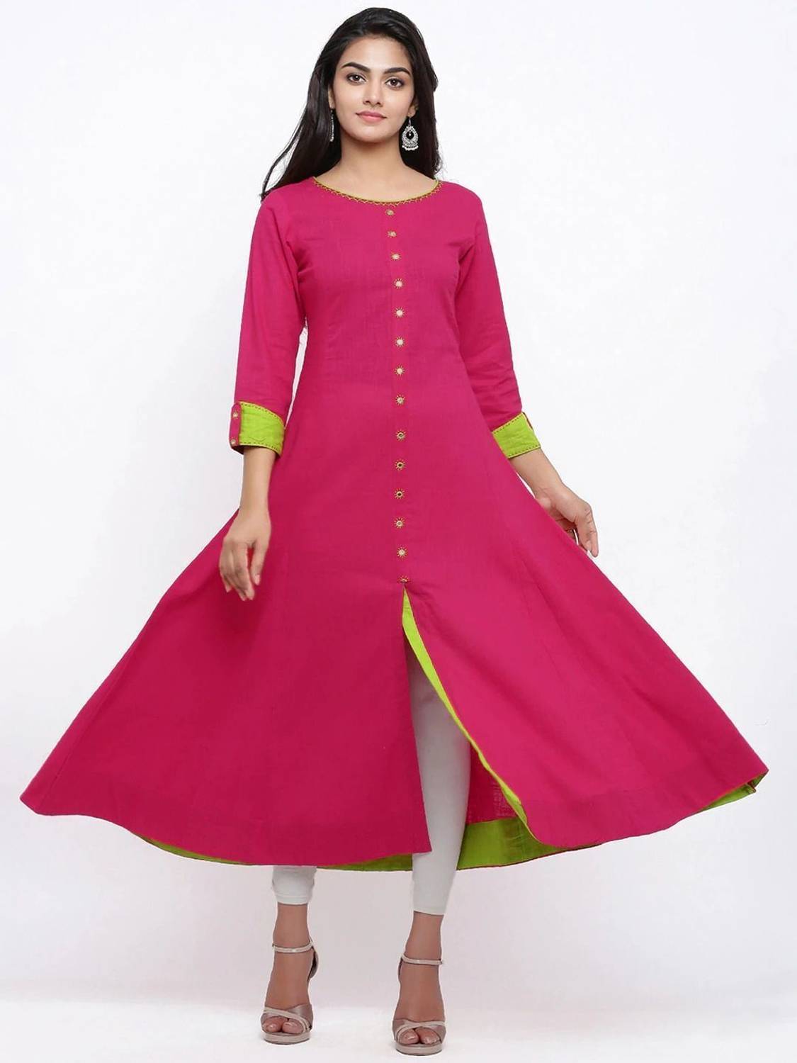 AKIKO Women Solid Anarkali Kurta