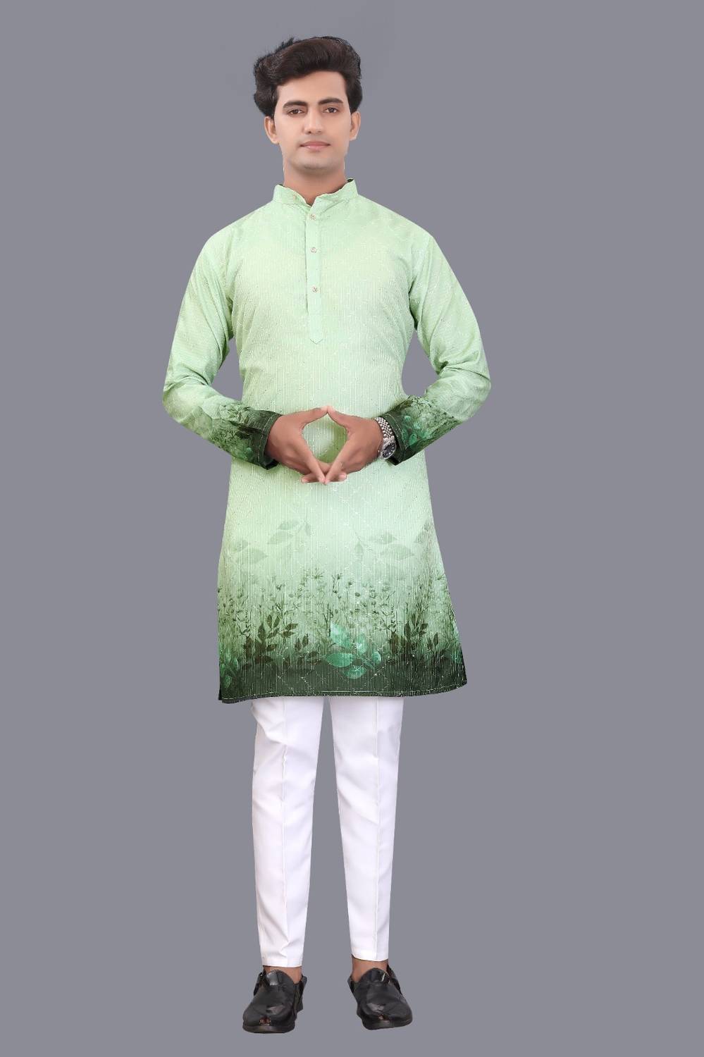 Alankrit Men Printed Straight Kurta