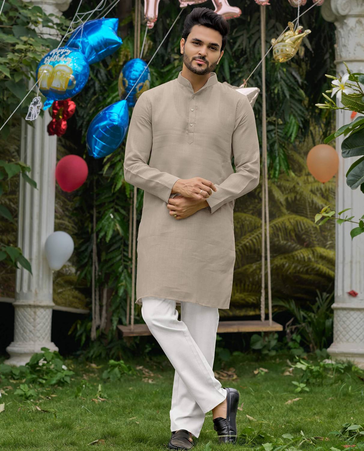 archittam Men Solid Straight Kurta