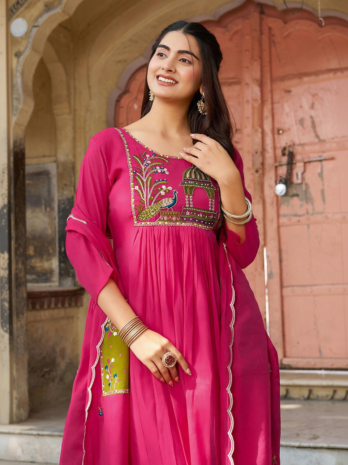 Image of Kodila Enterprise Women Embroidered Anarkali Kurta