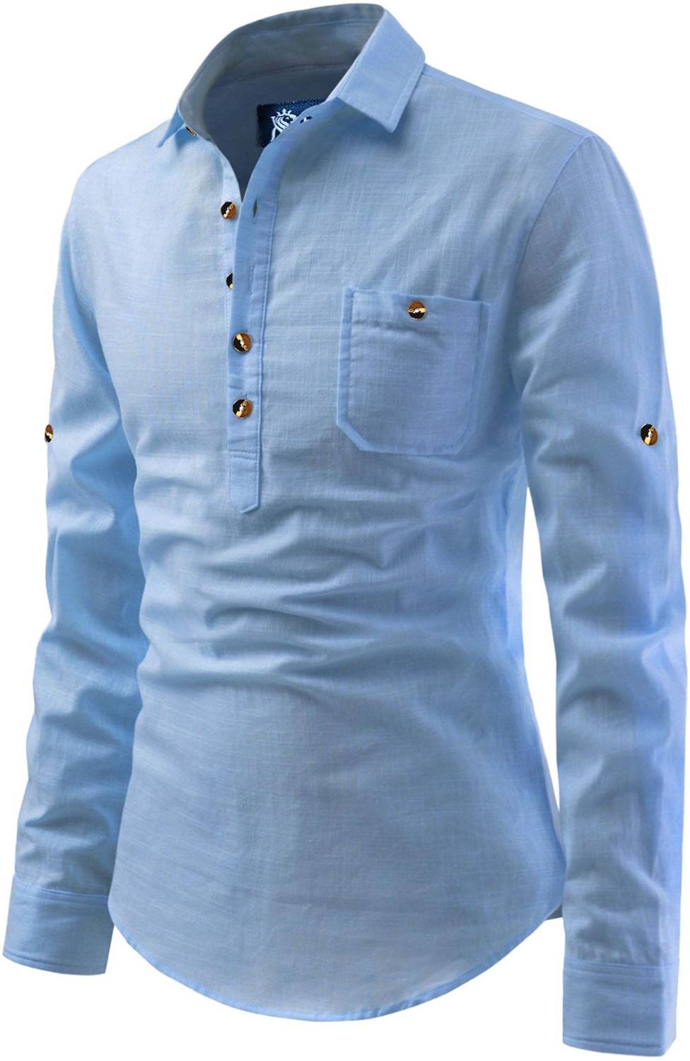 BHUVIKOO Men Solid Straight Kurta