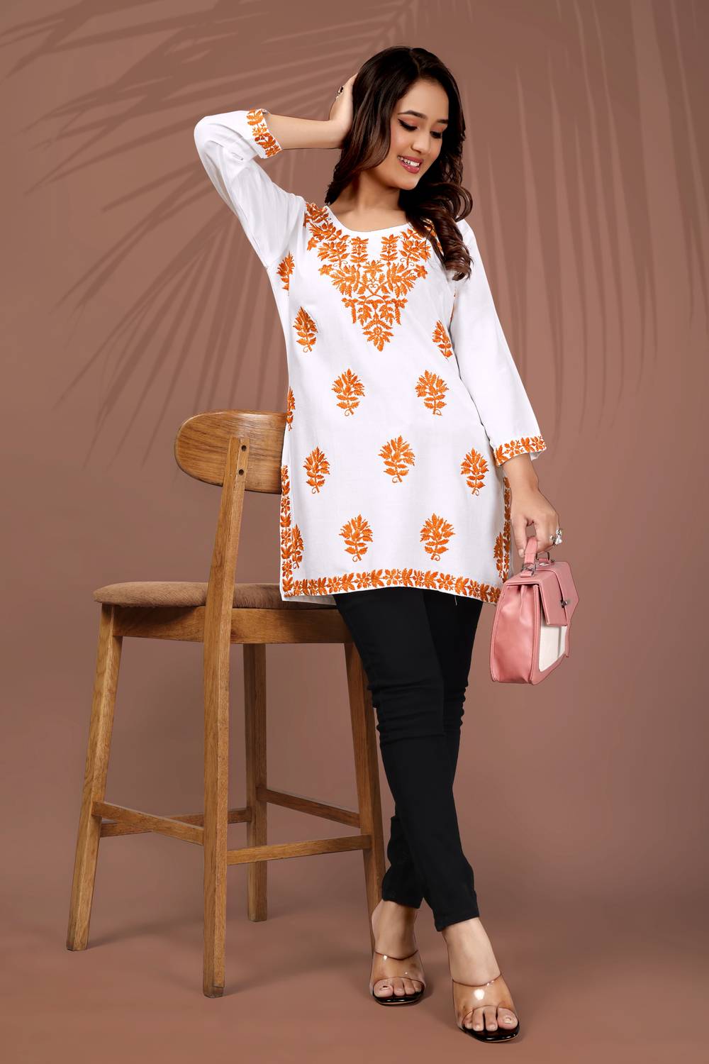 RUDRA LIFESTYLE Women Chikan Embroidery A-line Kurta