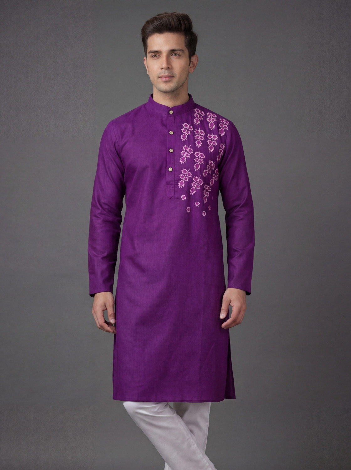 Image of Tibra Collection Men Embroidered Straight Kurta