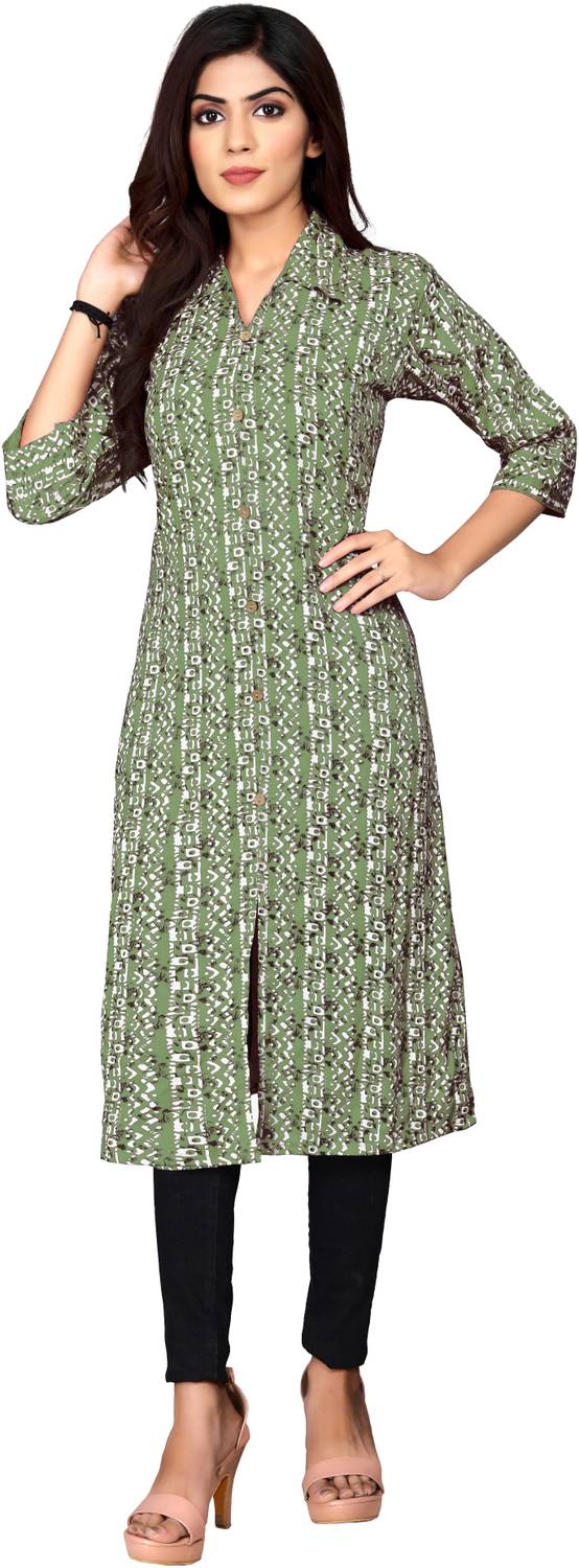 Acort Women Printed Frontslit Kurta