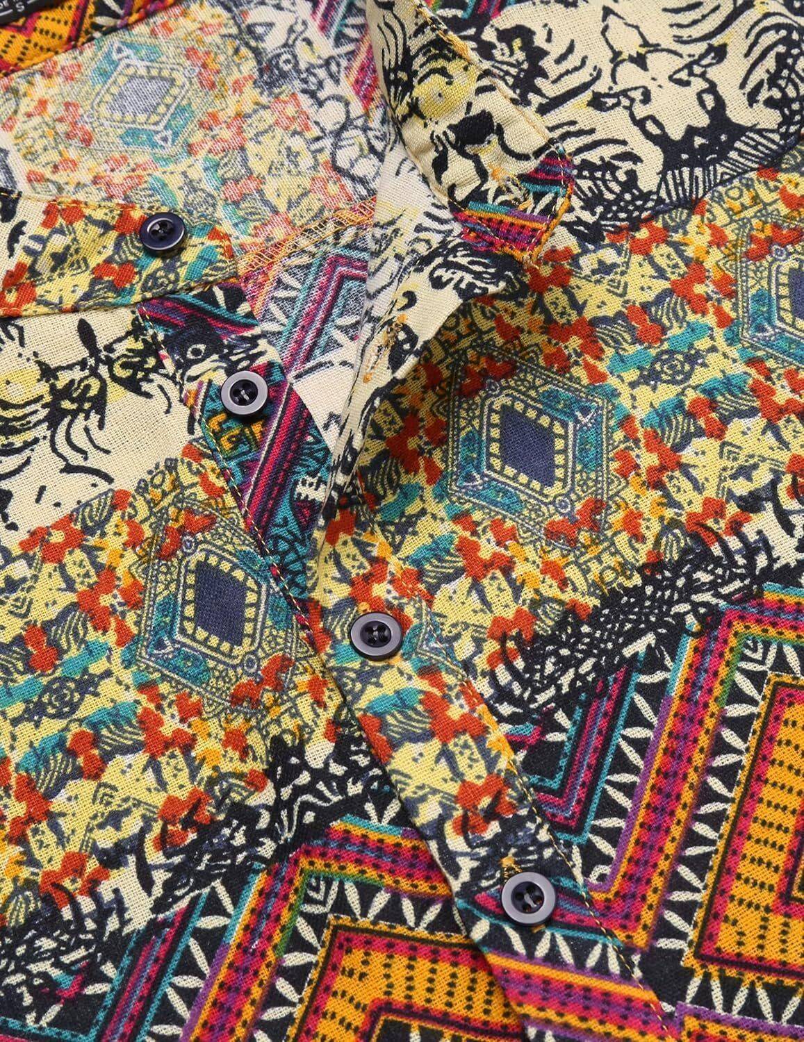 HEMADHAV Men Yellow Printed Straight Kurta - Image 5