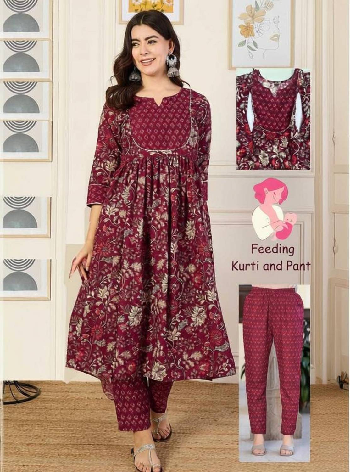 Assume Fab Women Floral Print Anarkali Kurta