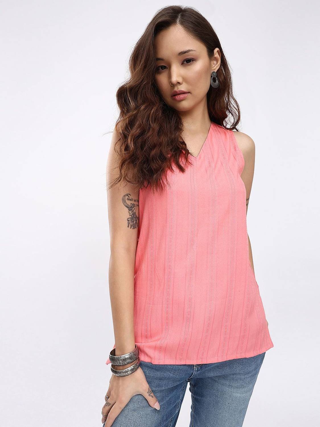Anouk Rustic Women Striped Straight Kurta