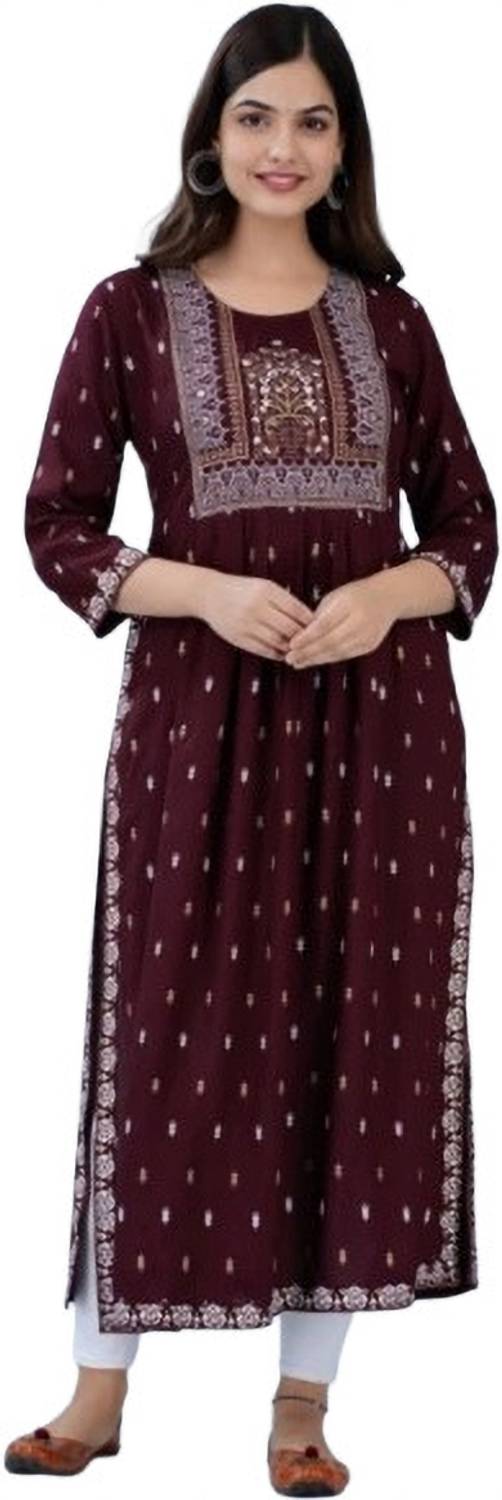 CHESTHA Women Floral Print Straight Kurta