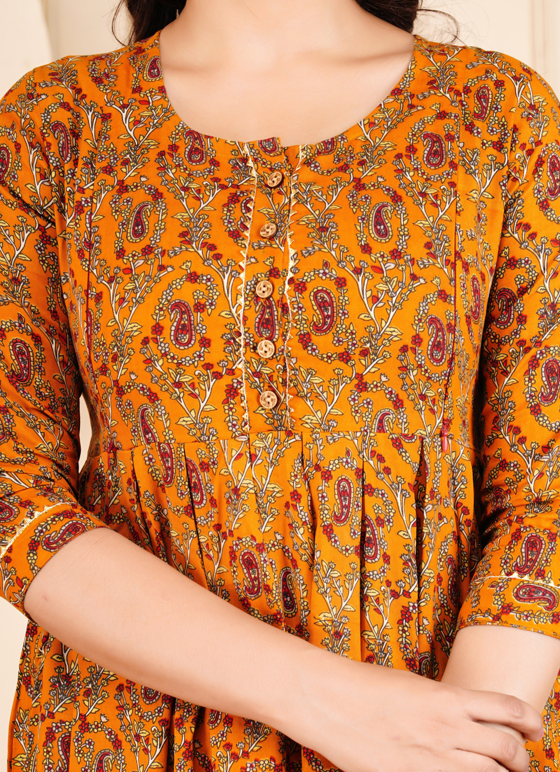 Image of PIROKI Women Printed Anarkali Kurta