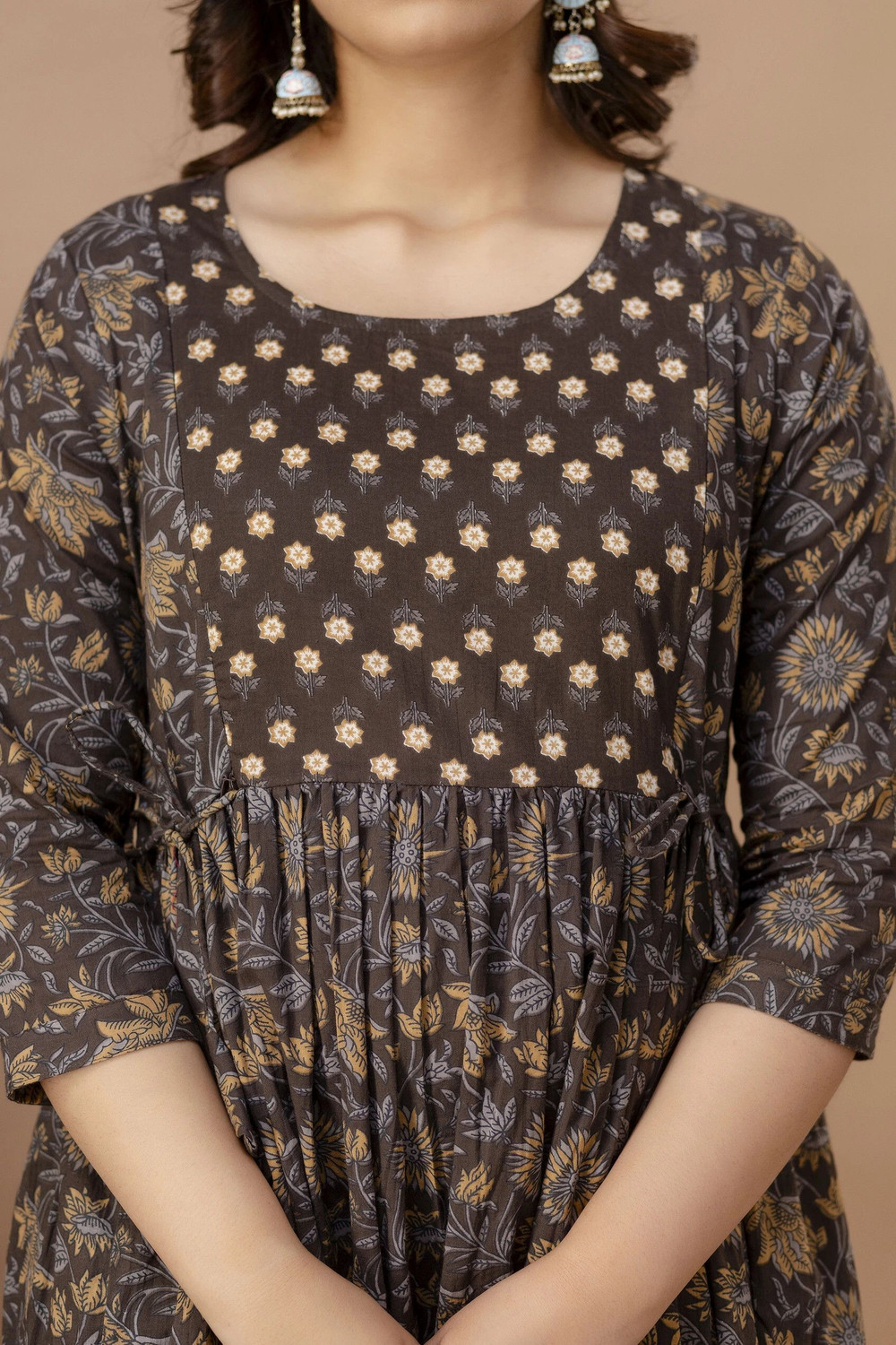 Image of Tulsiram Women Printed Anarkali Kurta