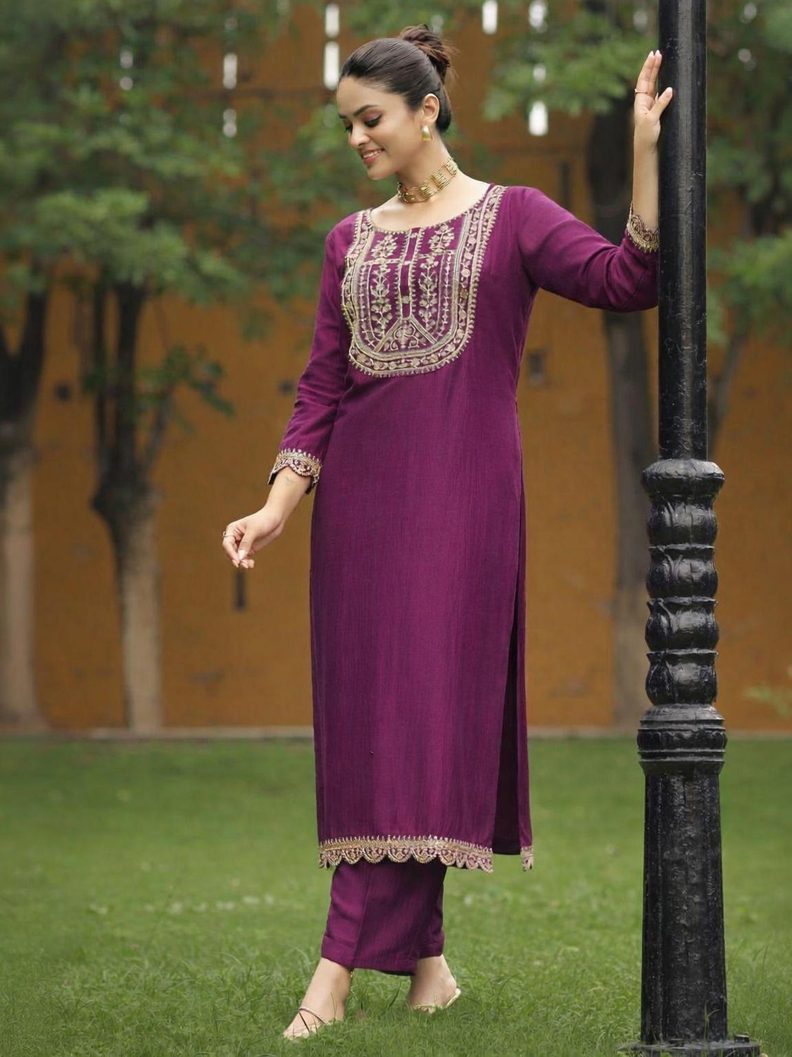 Image of KurtiByHarshita Women Embroidered A-line Kurta