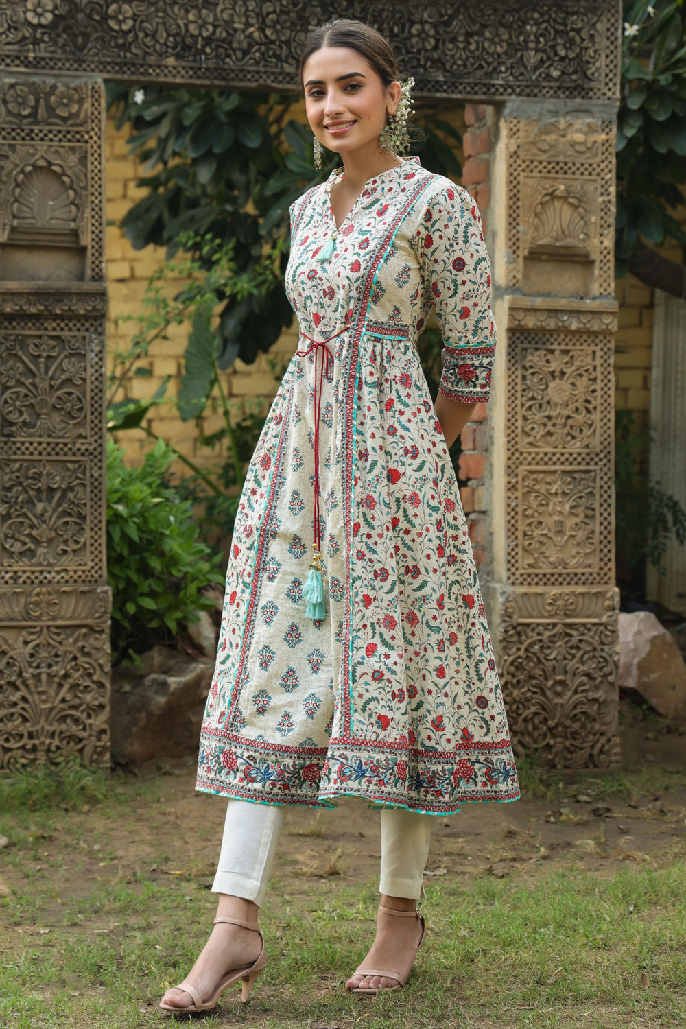 Image of Juniper Women Printed Flared Kurta