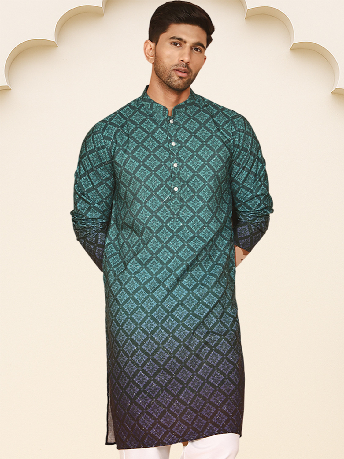 Image of Jompers Men Printed Straight Kurta