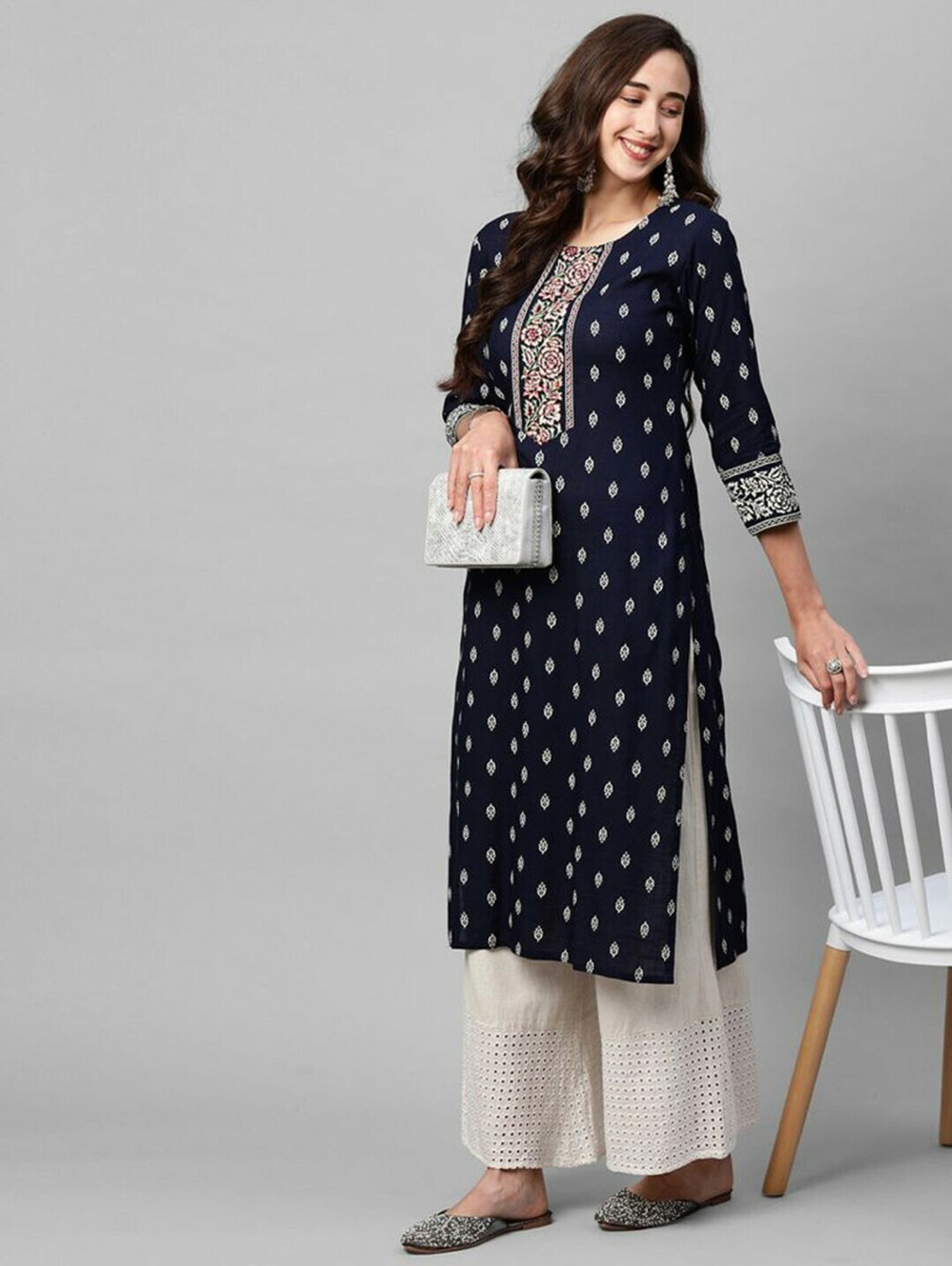 Image of SAMOTA CREATION Women Printed Straight Kurta