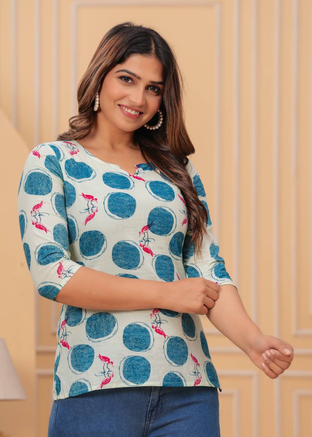 CHECHI Women Printed Straight Kurta