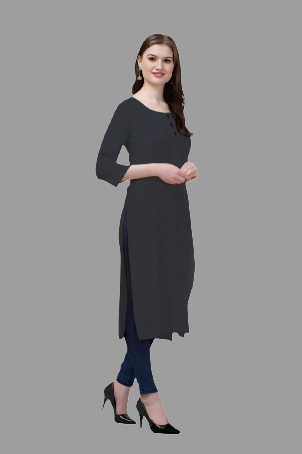 Image of HOCC Women Self Design Straight Kurta