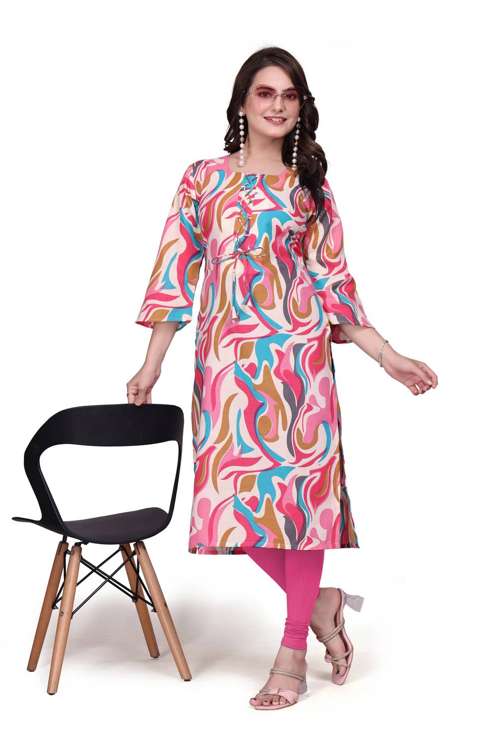 BEEGET FASHION Women Printed Straight Kurta