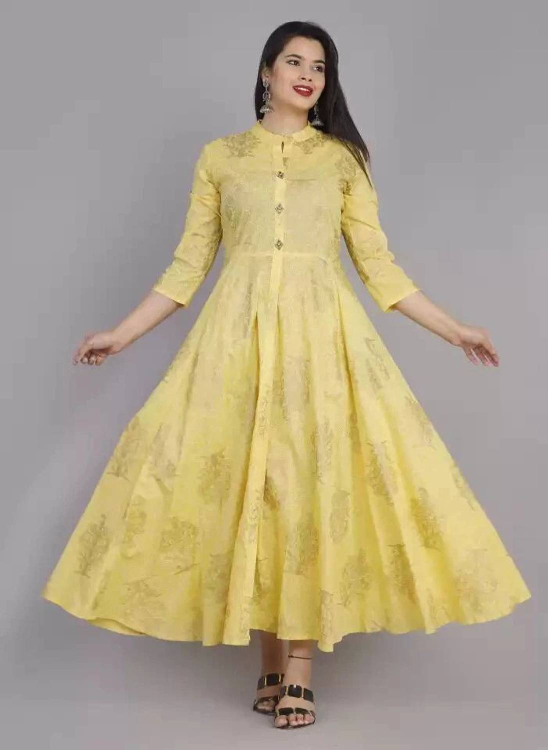 AnviTextile Women Printed Anarkali Kurta