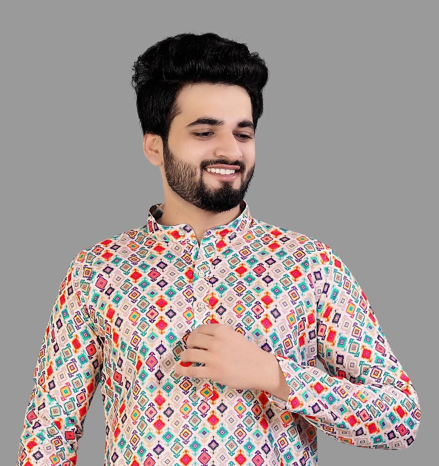 Z zedup Men Printed Straight Kurta - Image 3