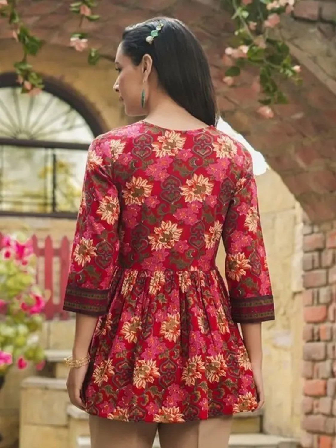 Image of PR SMART Women Printed Flared Kurta
