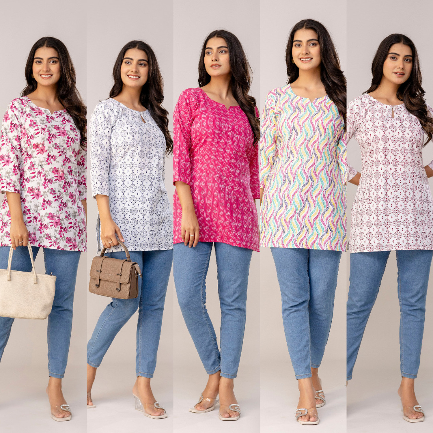 Image of MST Women Floral Print Straight Kurta