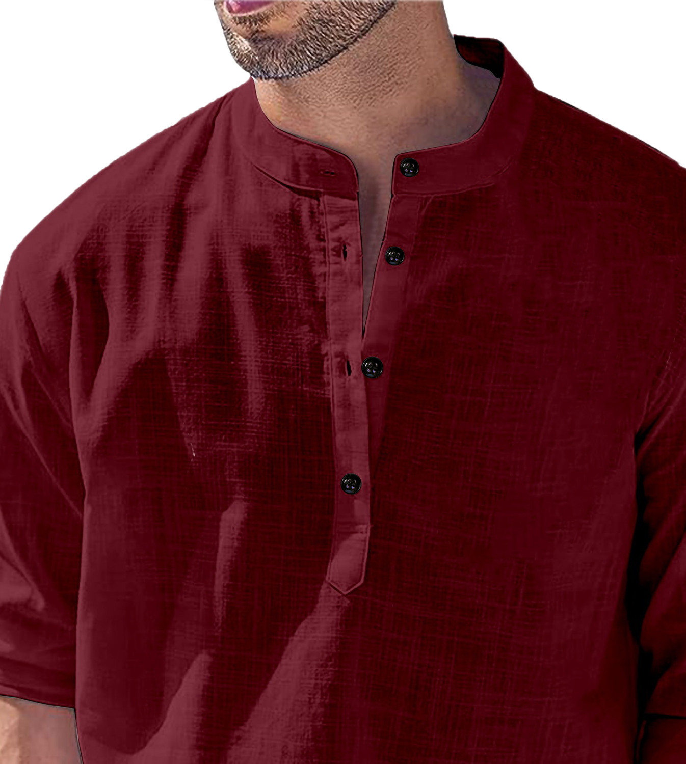 Image of LIRMO Men Solid Straight Kurta