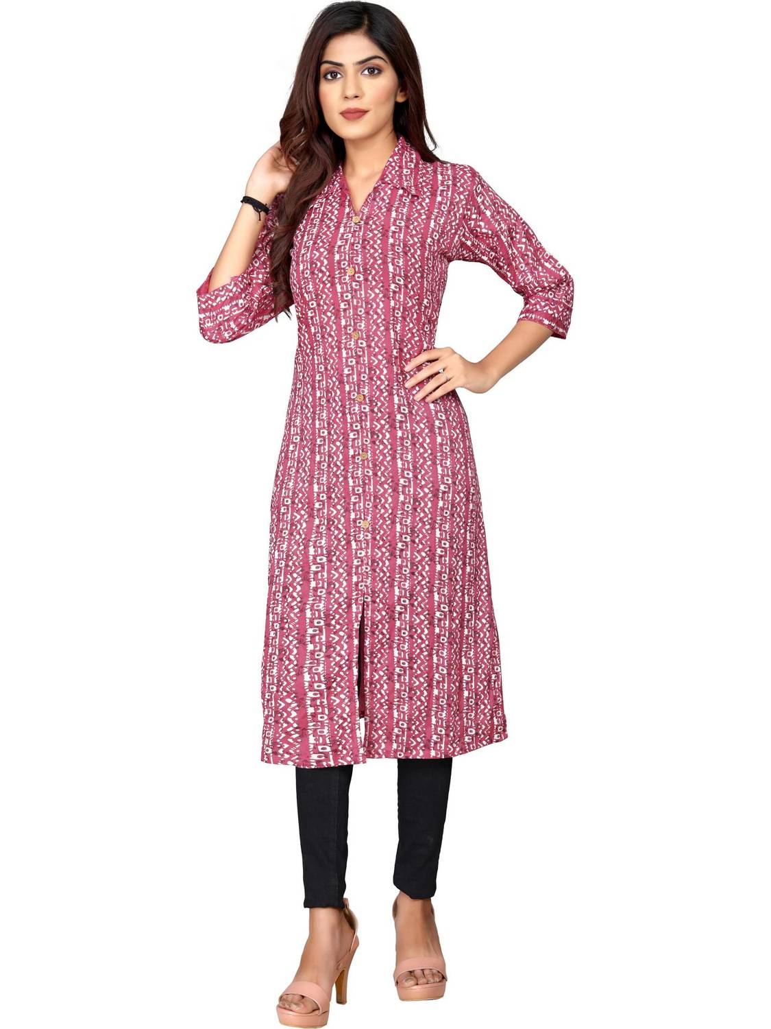 Acort Women Printed Frontslit Kurta